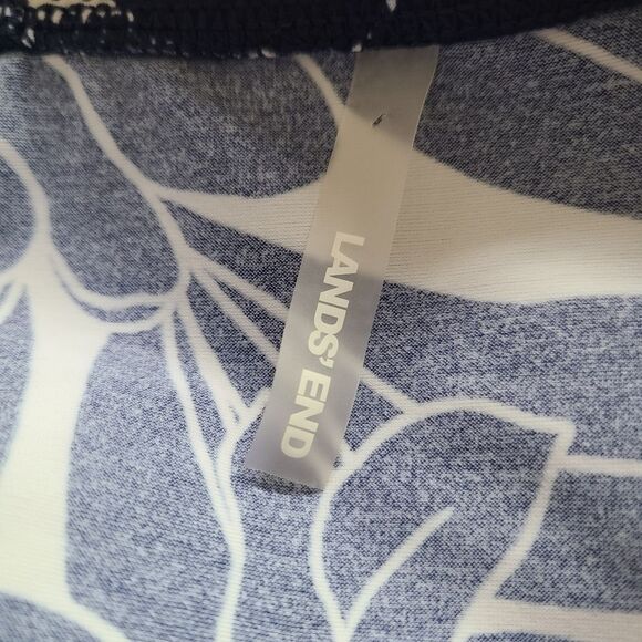 lands end plus size one piece slimming swimsuit blue white size 14 - Picture 7 of 7